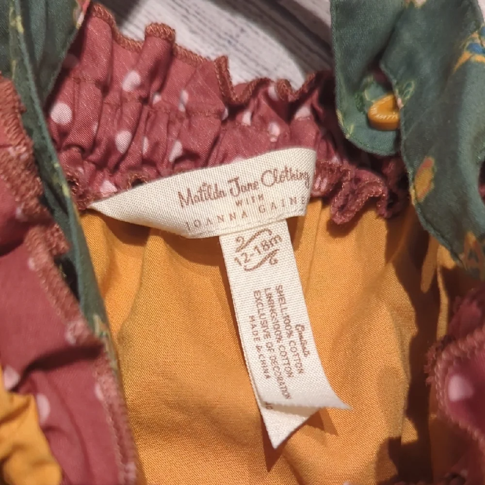 Matilda Jane Yellow Floral Diaper Cover with Pink Roses and Green Straps